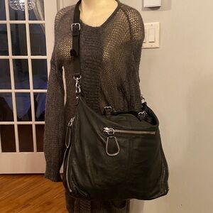 Black Leather Shoulder Bag - Classic Women’s Hobo